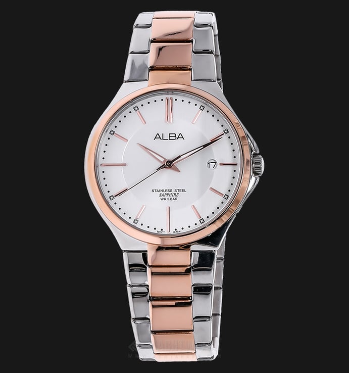 Alba AS9B38X1 Silver Dial Dual-Tone Stainless Steel Bracelet