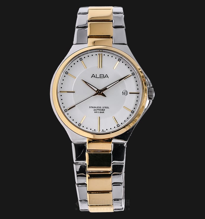 Alba AS9B40X1 Silver Dial Dual-Tone Stainless Steel Bracelet