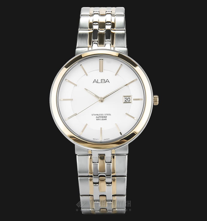 Alba AS9D76X1 Man White Dial Sapphire Crystal Dual-tone Stainless Steel Watch
