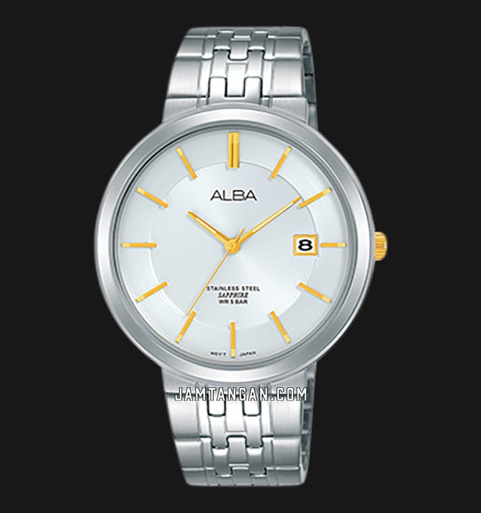 Alba Prestige AS9D79X1 Men Silver White Dial Stainless Steel Strap