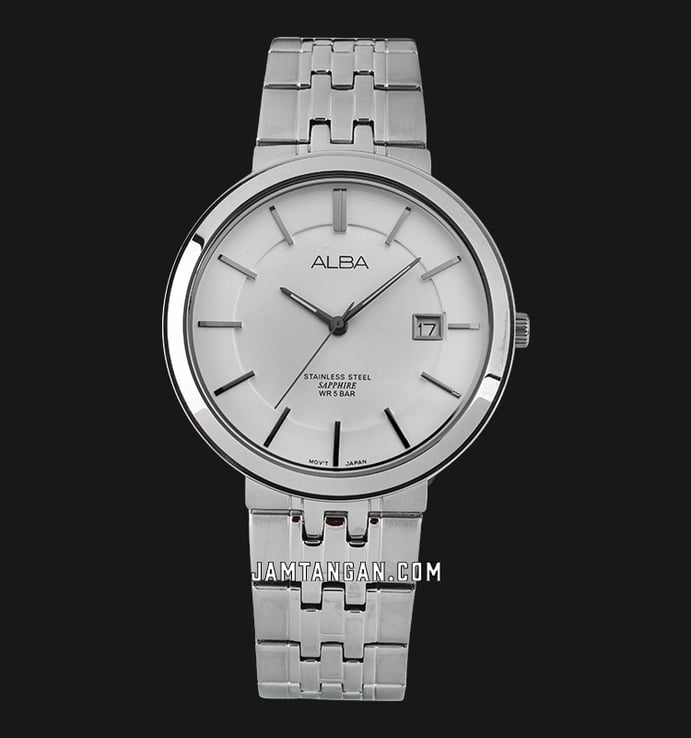 Alba Prestige AS9D83X1 Man Silver White Dial Stainless Steel Strap