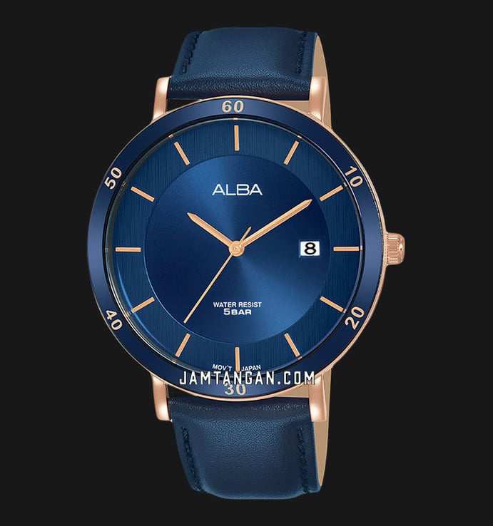 Alba Prestige AS9H76X1 Men Dark Blue Dial Dark Blue Leather Strap