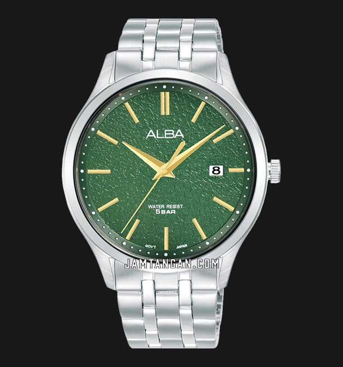 Alba Prestige AS9R29X1 Men Green Patterned Dial Stainless Steel Strap