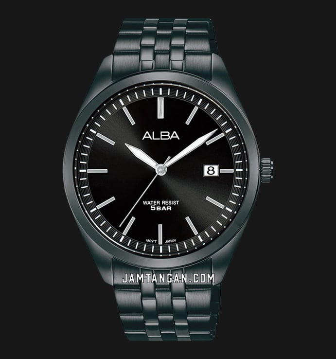 Alba Prestige AS9S03X1 Men Black Dial Black Stainless Steel Strap