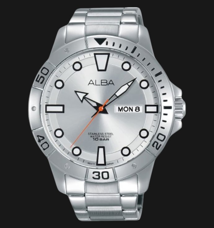 Alba AT2043X1 Men Silver Dial Stainless Steel Strap