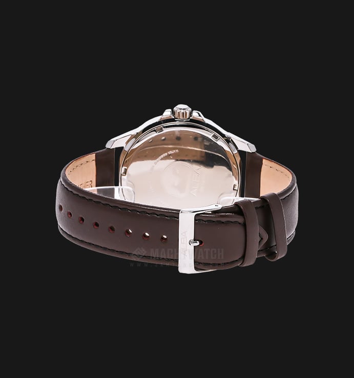 Alba AT2047X1 White Dial Stainless Steel Case Leather Strap