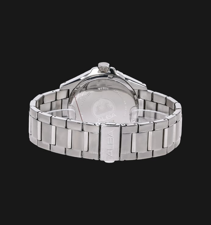 Alba AT2055X1 Silver White Patterned Dial Stainless Steel Bracelet