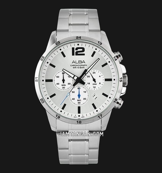 Alba Active AT3E85X1 Chronograph Men Silver Dial Stainless Steel Strap