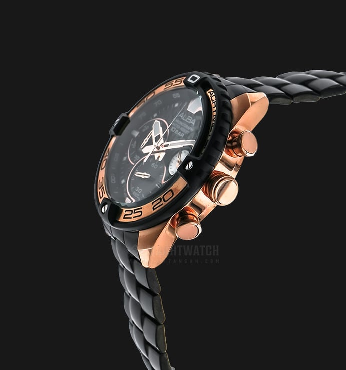 Alba AU2166X1 Chronograph Black Patterned Dial Stainless Steel Bracelet