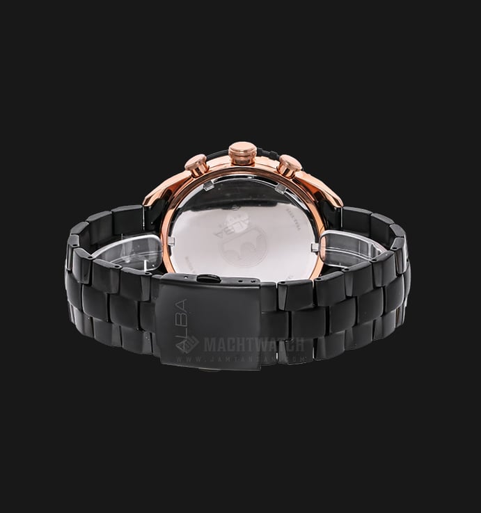 Alba AU2166X1 Chronograph Black Patterned Dial Stainless Steel Bracelet