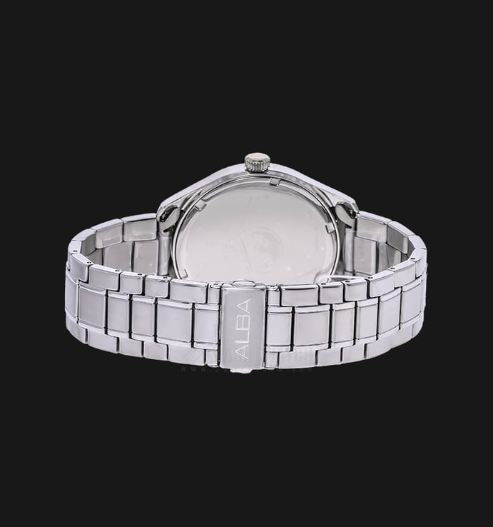 Alba AV3469X1 Silver White Patterned Dial Stainless Steel Bracelet