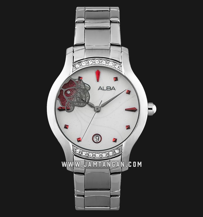 Alba AXDT15X1 White Dial Stainless Steel