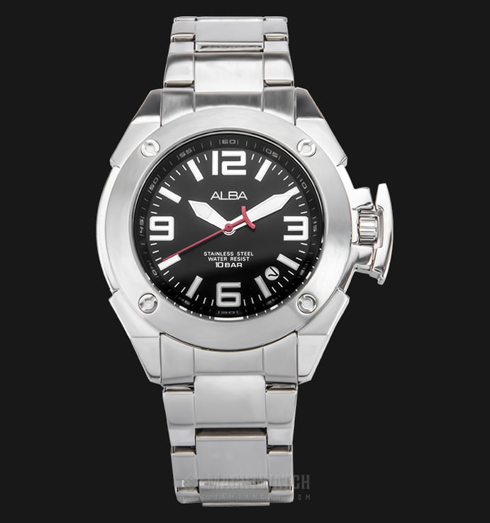 Alba AXHG33X1 Man Black Dial Stainless Steel Watch