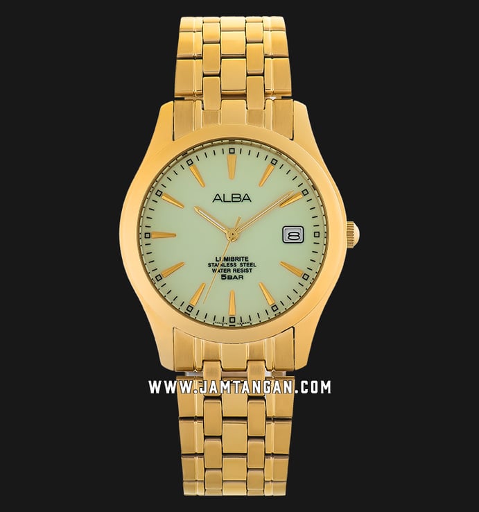 Alba AXHK88X1 Lumibrite Dial Gold Stainless Steel