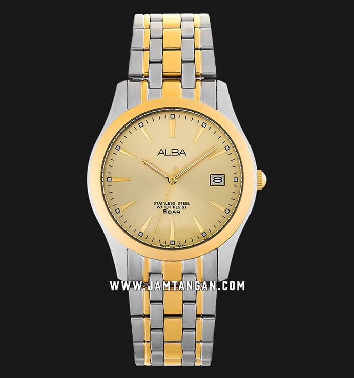 Alba AXHK90X1 Gold Dial Dual Tone Stainless Steel