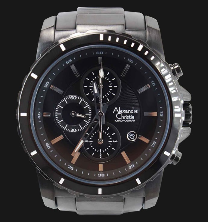 Alexandre Christie AC 6141 MCBIPBA Black Dial Stainless Steel Bracelet