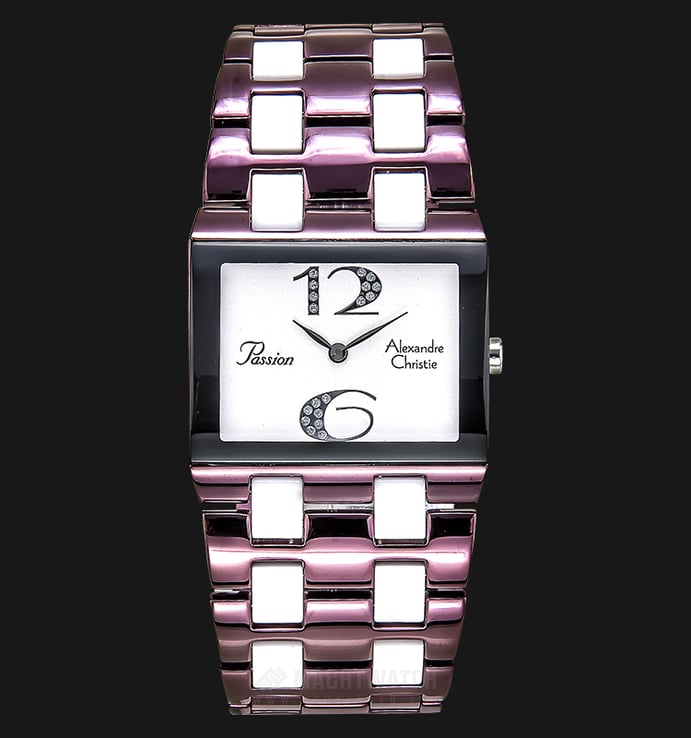 Alexandre Christie AC 2182 LH BBNSL Passion Ladies White Dial Stainless Steel With Ceramic Strap