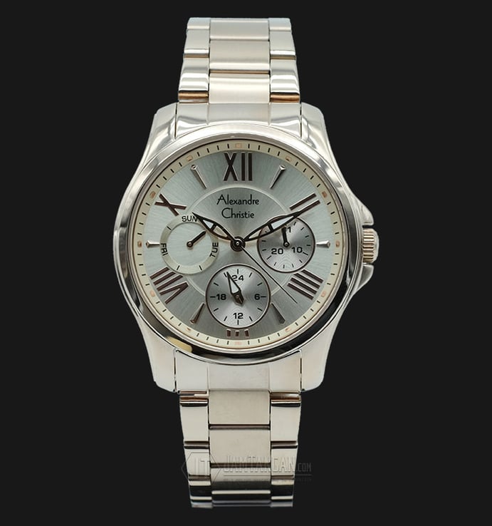 Alexandre Christie AC 2434 BFBRGLN Silver Dial Stainless Steel Bracelet