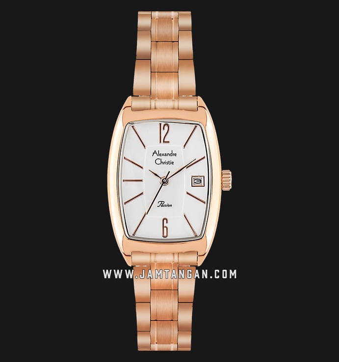 Alexandre Christie AC 2456 LD BRGSL Passion Ladies White Dial Rose Gold Stainless Steel