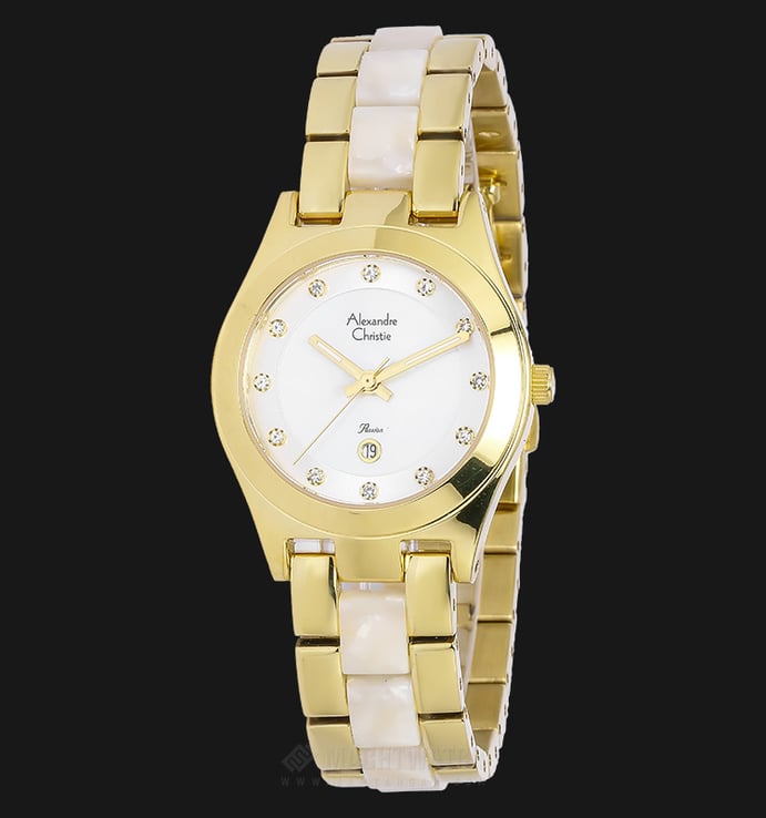 Alexandre Christie AC 2477 LD BGPMSSL Ladies Passion White Dial Dual-tone Stainless Steel