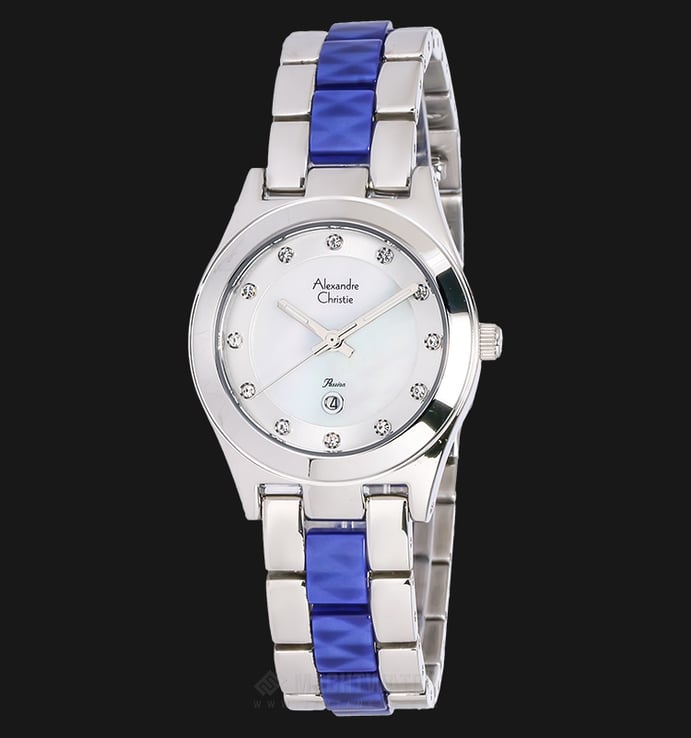 Alexandre Christie AC 2477 LD BSSMSBU Ladies Passion Mother of Pearl Dial Stainless Steel