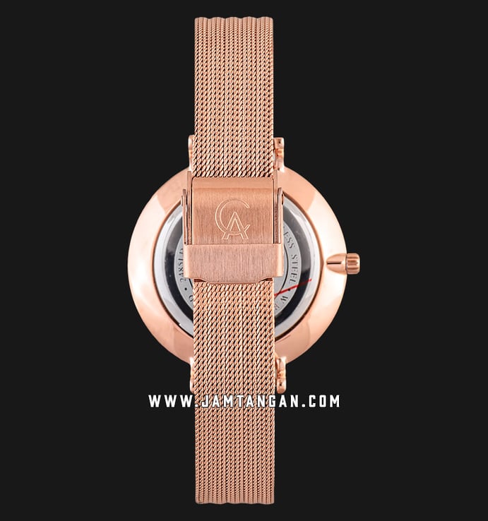Alexandre Christie Tranquility AC 2485 LD BRGSL Ladies Silver Dial Rose Gold Mesh Strap