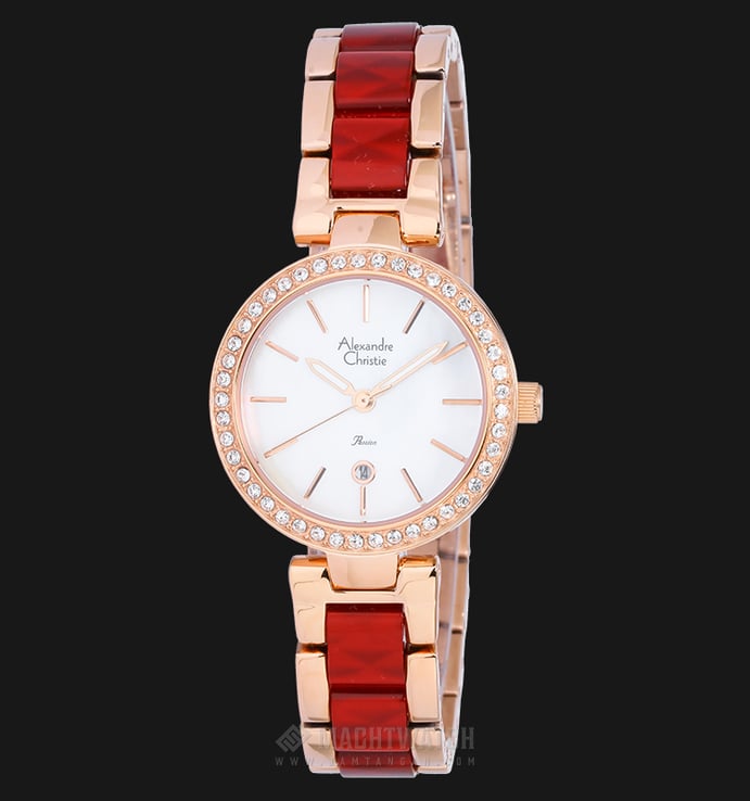 Alexandre Christie AC 2492 LD BRGMSRE Passion Ladies White Dial Dual-tone Stainless Steel