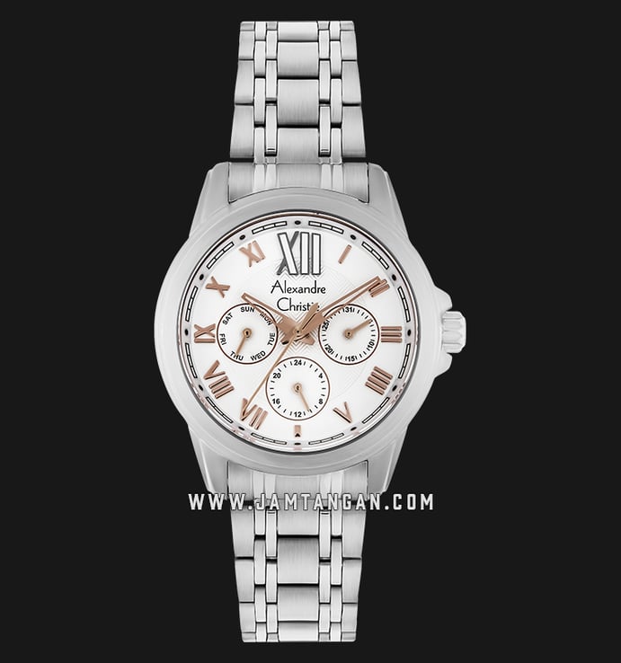 Alexandre Christie AC 2494 BF BSSSL Ladies White Dial Stainless Steel