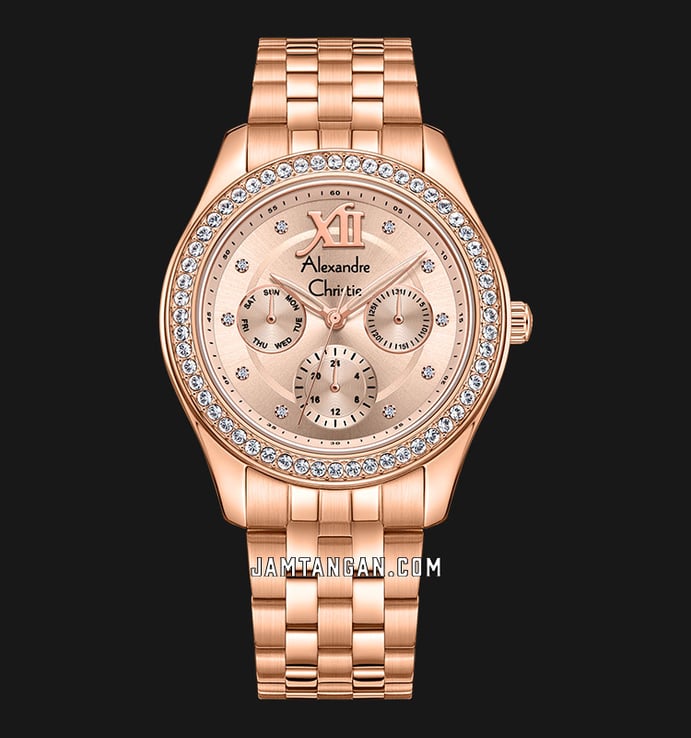Alexandre Christie AC 2496 BF BRGLN Rose Gold Dial Rose Gold Stainless Steel Strap