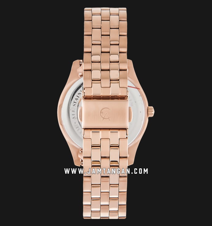 Alexandre Christie AC 2496 BF BRGSL Ladies White Dial Rose Gold Stainless Steel Strap
