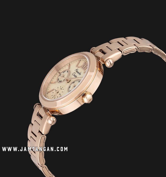 Alexandre Christie AC 2498 BF BRGLN Ladies Beige Dial Rose Gold Stainless Steel