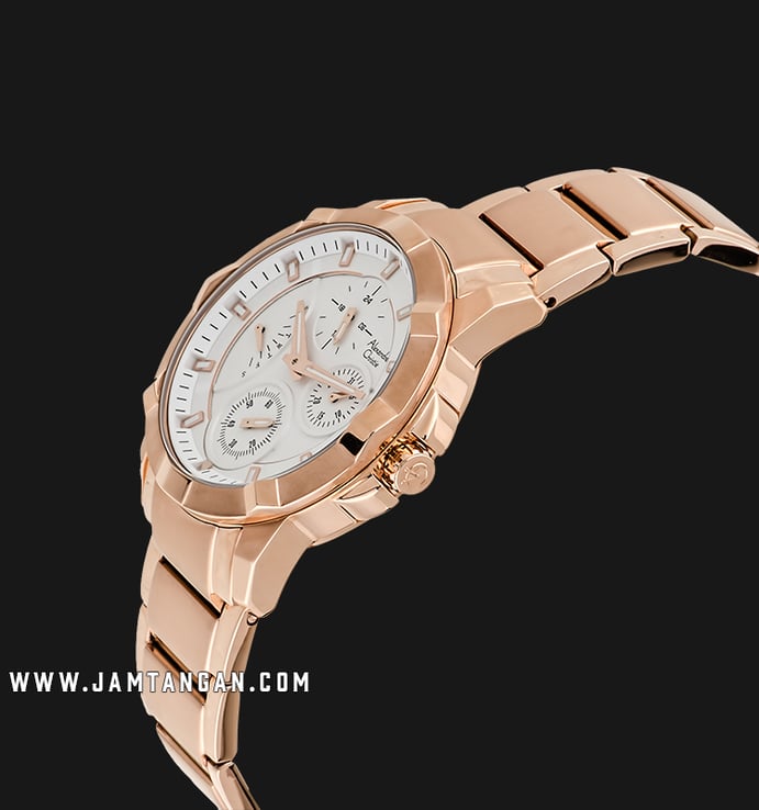 Alexandre Christie AC 2503 BF BRGSL Ladies White Dial Rose Gold Stainless Steel