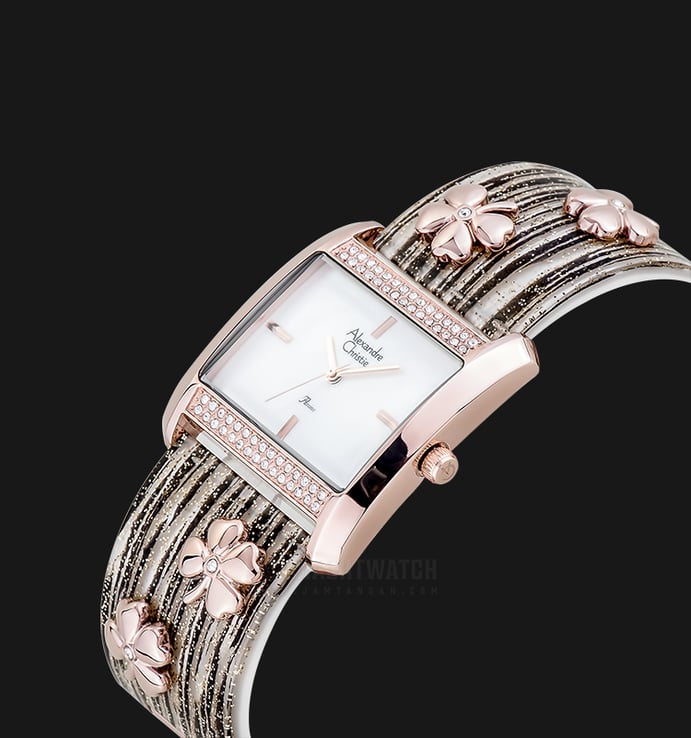 Alexandre Christie AC 2504 LH BRGMSYL Ladies Mother of Pearl Dial Stainless Steel with Ceramic Strap