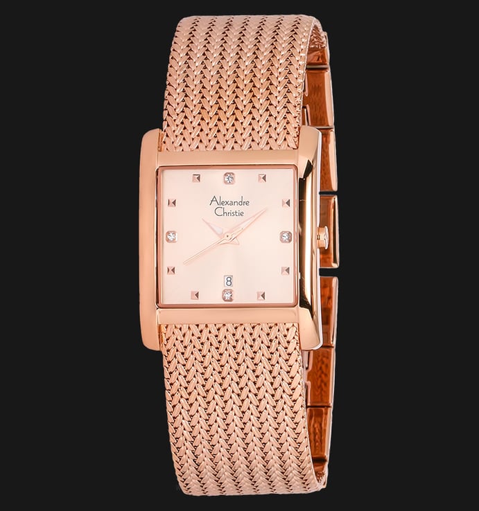 Alexandre Christie AC 2565 LD BRGLN Ladies Rose Gold Dial Rose Gold Stainless Steel