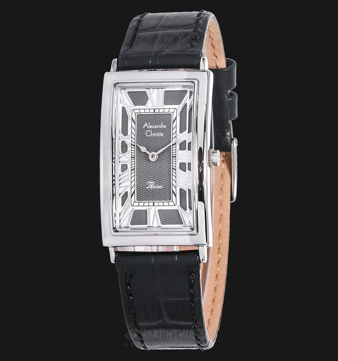 Alexandre Christie AC 2580 LH LSSBA White and Black Dial Black Leather Strap