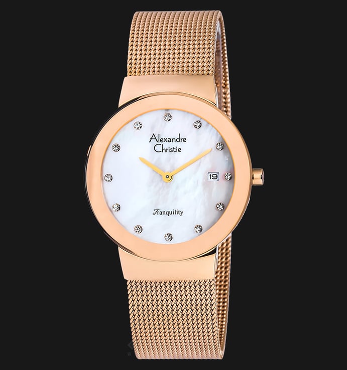 Alexandre Christie AC 2607 LD BRGMS Ladies Mother of Pearl Dial Rosegold Stainless Steel