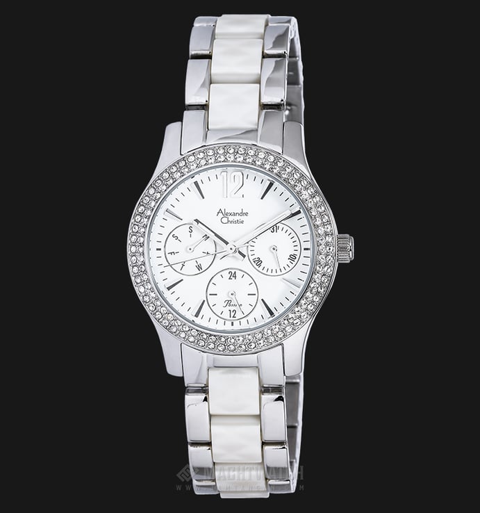 Alexandre Christie AC 2608 BF BSSSL Passion Ladies White Dial Dual-tone Stainless Steel