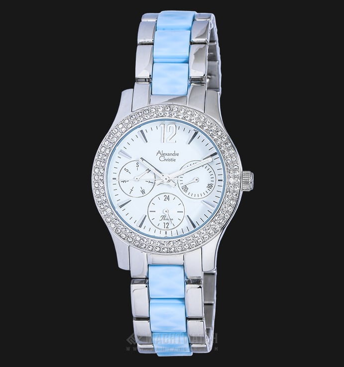 Alexandre Christie AC 2608 BF BSSSLBU Passion Ladies White Dial Dual-tone Stainless Steel