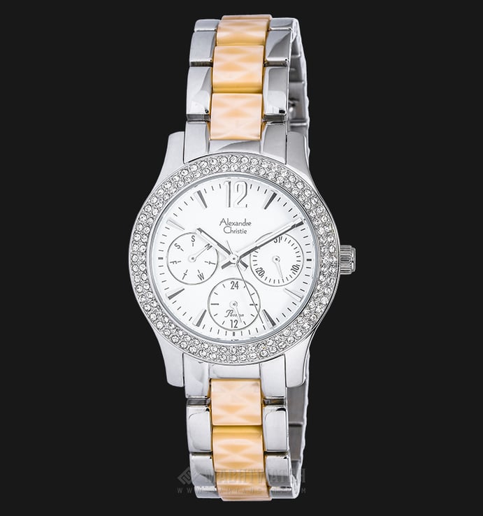 Alexandre Christie AC 2608 BF BSSSLIV Passion Ladies White Dial Dual-tone Stainless Steel