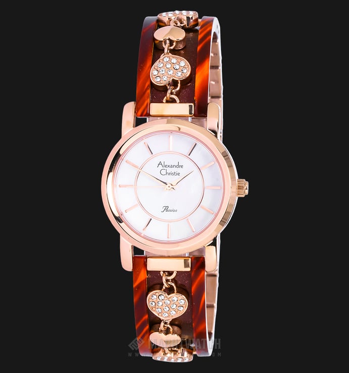 Alexandre Christie Passion AC 2610 LH BRGMSDR Ladies White Dial Stainless Steel with Ceramic Strap