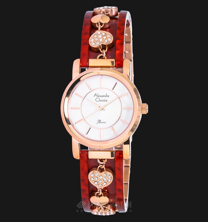 Alexandre Christie Passion AC 2610 LH BRGMSRE Ladies White Dial Stainless Steel with Ceramic Strap