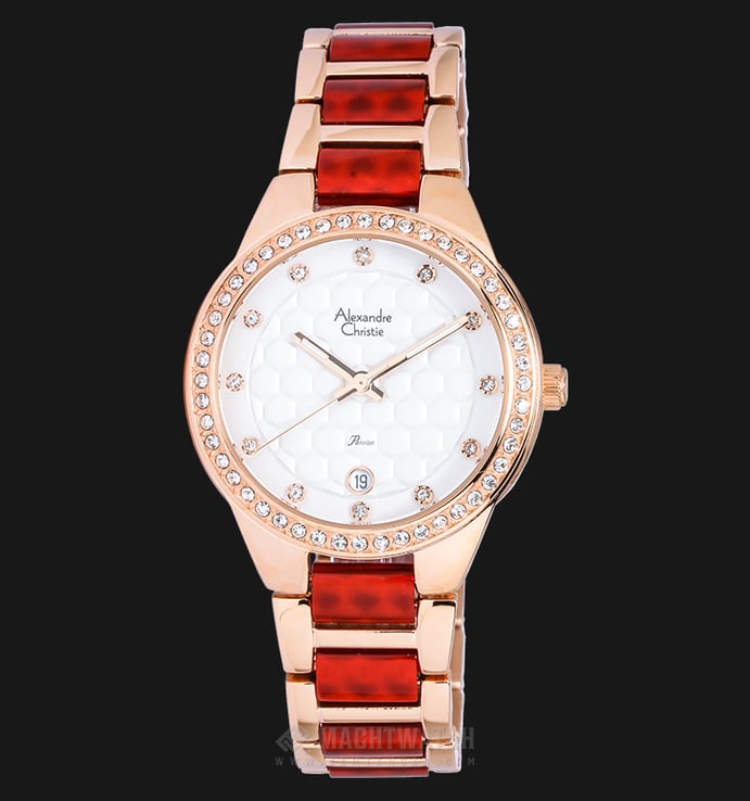 Alexandre Christie AC 2626 LD BRGSLRE Passion Ladies White Dial Dual-tone Stainless Steel