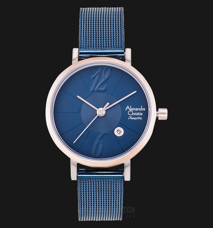 Alexandre Christie Tranquility AC 2637 LD BURBU Ladies Blue Dial Blue Stainless Steel Strap