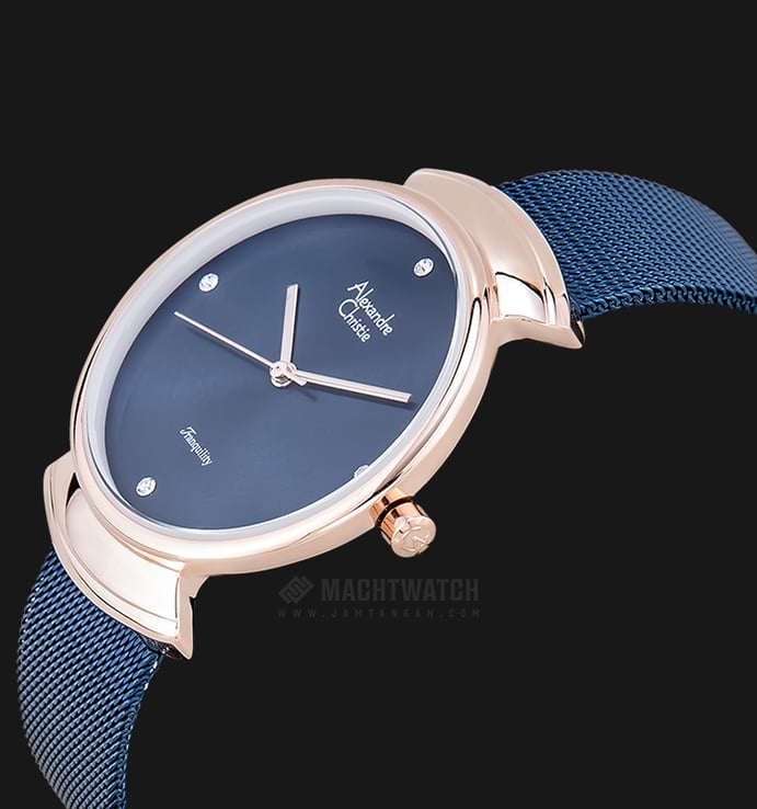 Alexandre Christie Tranquility AC 2639 LH BURBU Ladies Blue Dial Blue Stainless Steel Strap