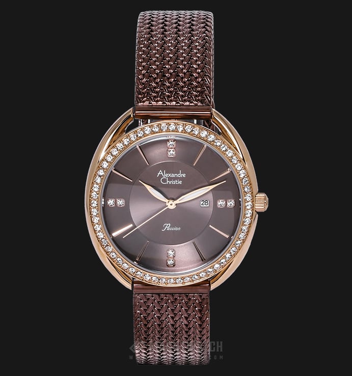 Alexandre Christie AC 2641 LD BROBO Ladies Passion Brown Dial Stainless Steel