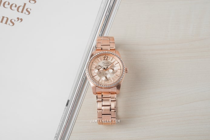 Alexandre Christie AC 2645 BF BRGLN Ladies Rose Gold Dial Rose Gold Stainless Steel Strap