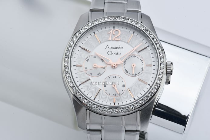 Alexandre Christie AC 2645 BF BSSSLRG Ladies Silver Dial Stainless Steel Strap