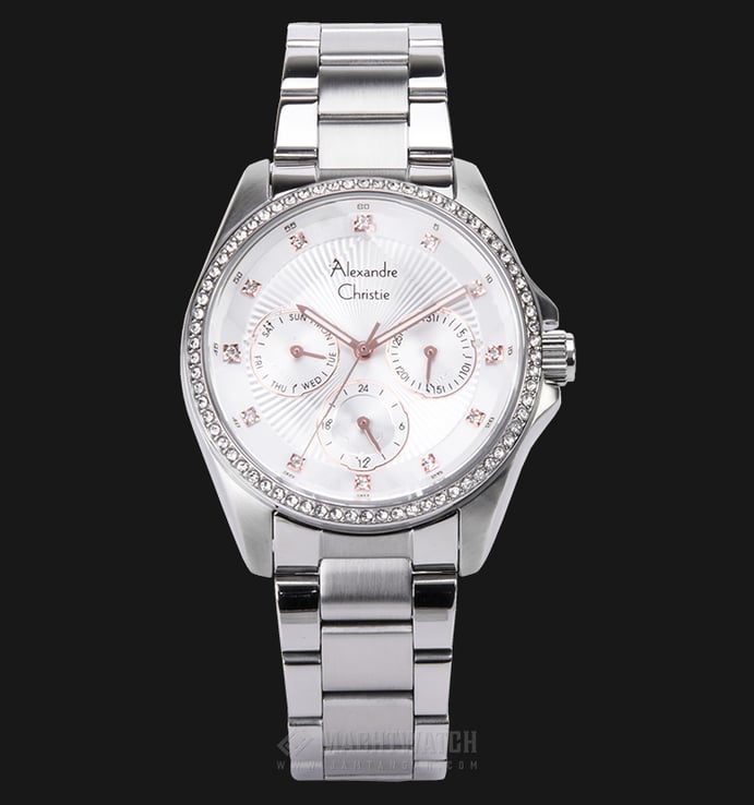 Alexandre Christie AC 2649 BF BSSSL Ladies White Dial Stainless Steel