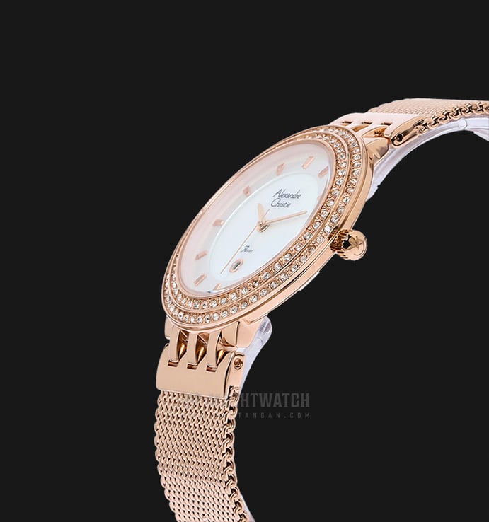 Alexandre Christie AC 2651 LD BRGSL Ladies Mother of Pearl Dial Rosegold Stainless Steel