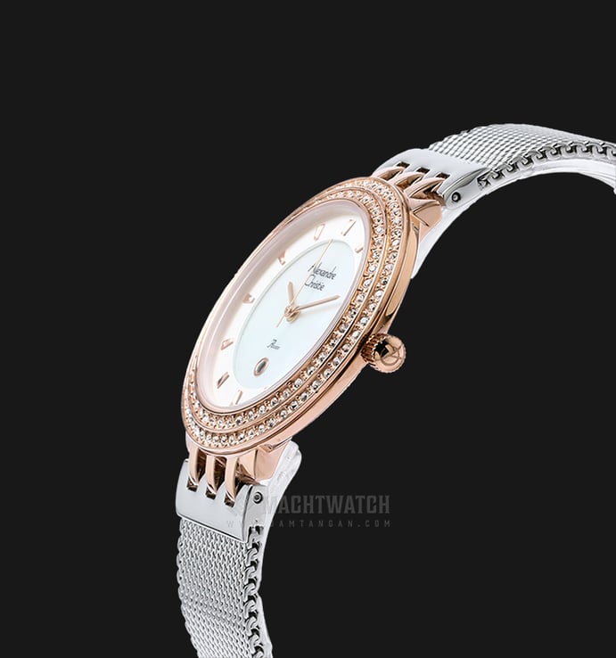 Alexandre Christie AC 2651 LD BTRSL Ladies Mother of Pearl Dial Dual-tone Stainless Steel